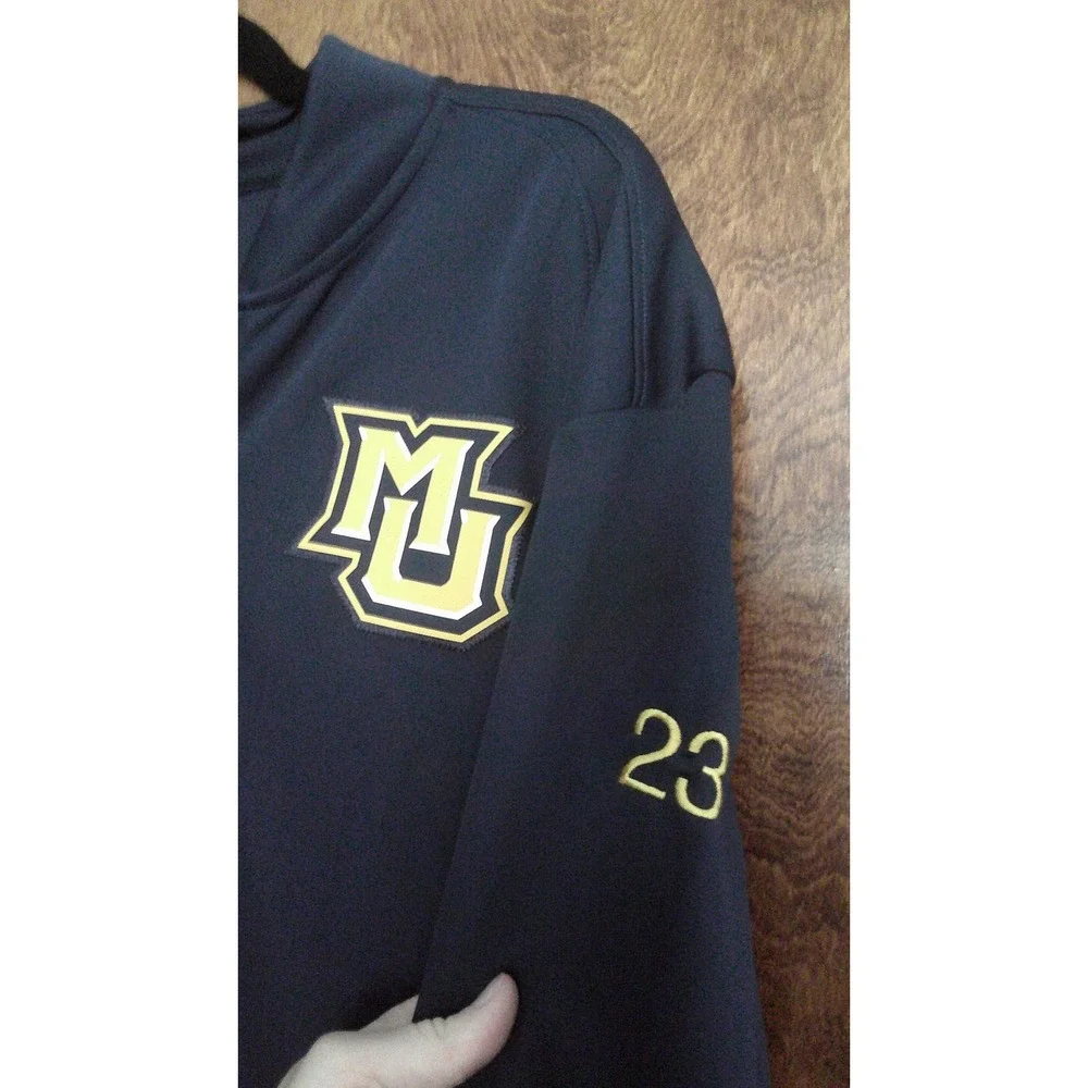 Jordan Marquette Golden Eagles Jacket Mens Large Navy Excellent Full‎ Zip Elite